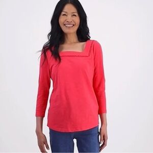 Style & Co Women's Cotton Square-Neck Knit Top